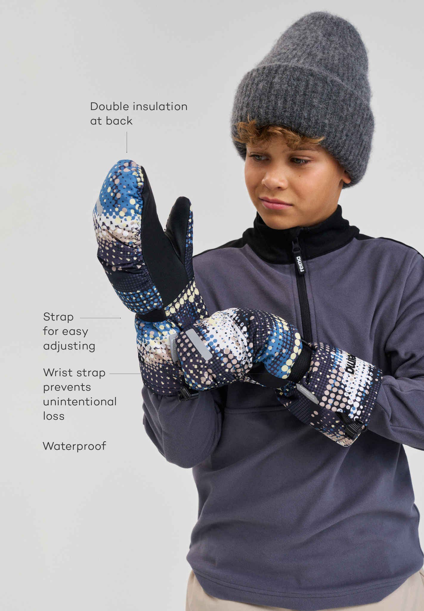 Kids' waterproof ski mittens Vanukko Accessories